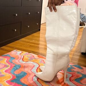 White knee high boots (fashion Nova)